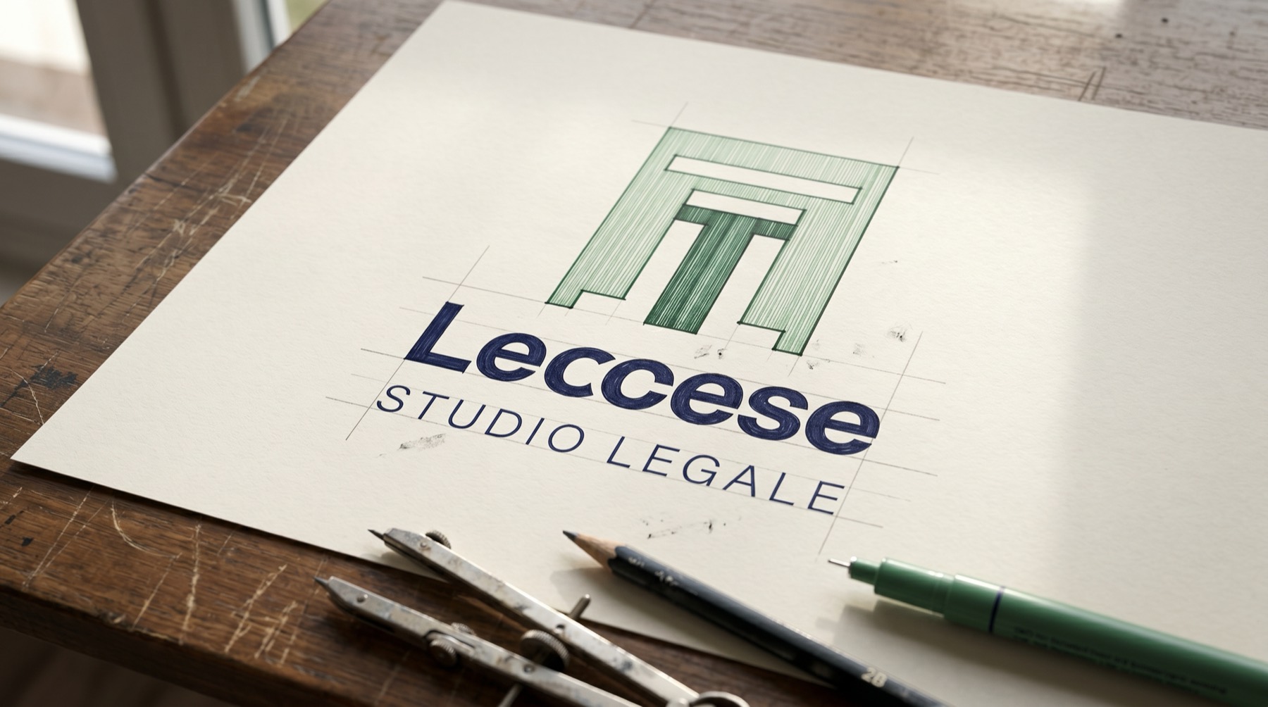 Schizzo di progettazione del logo dello Studio Legale Leccese